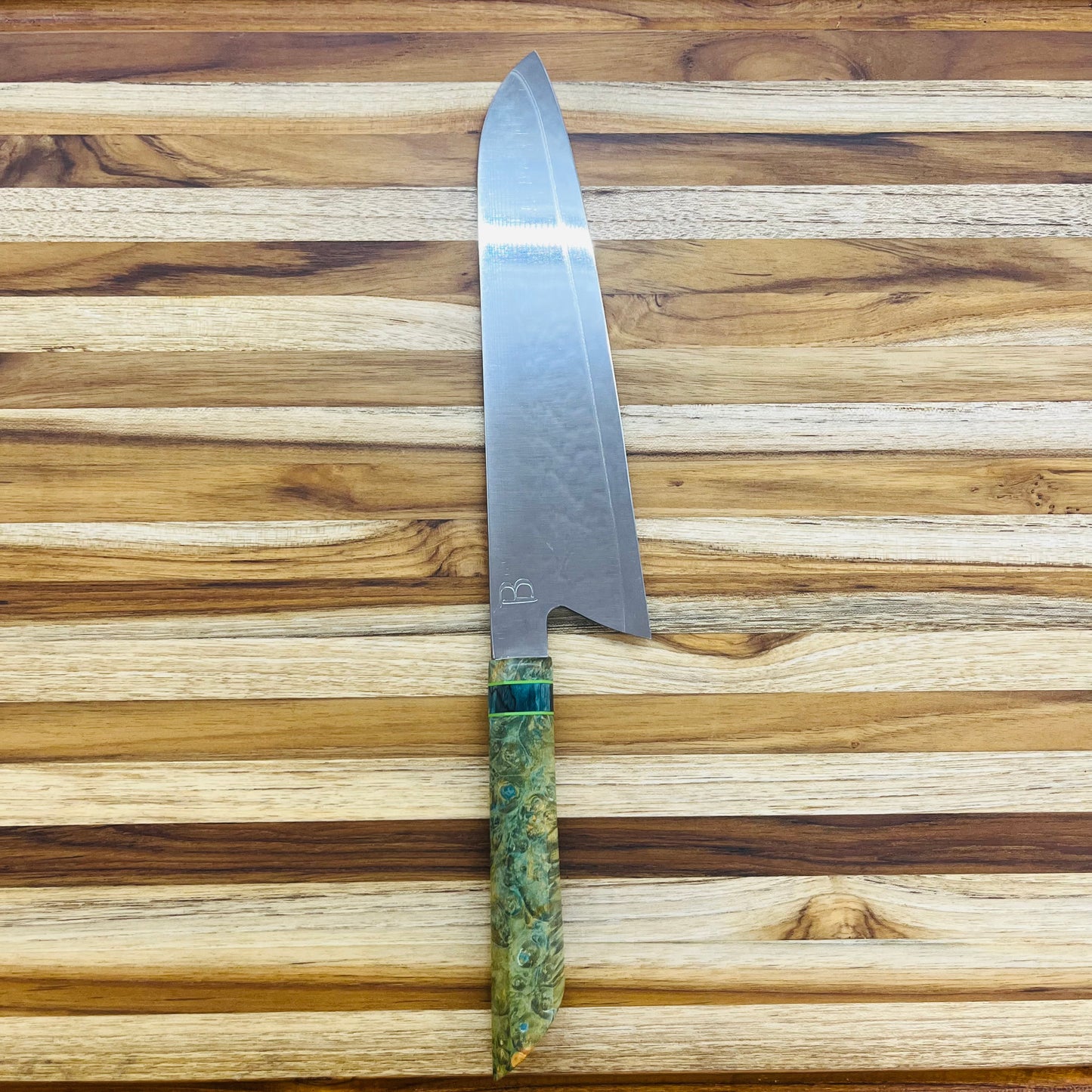 Baldwin Blades 225mm (9") Gyuto w/ Green Black Ash Handle