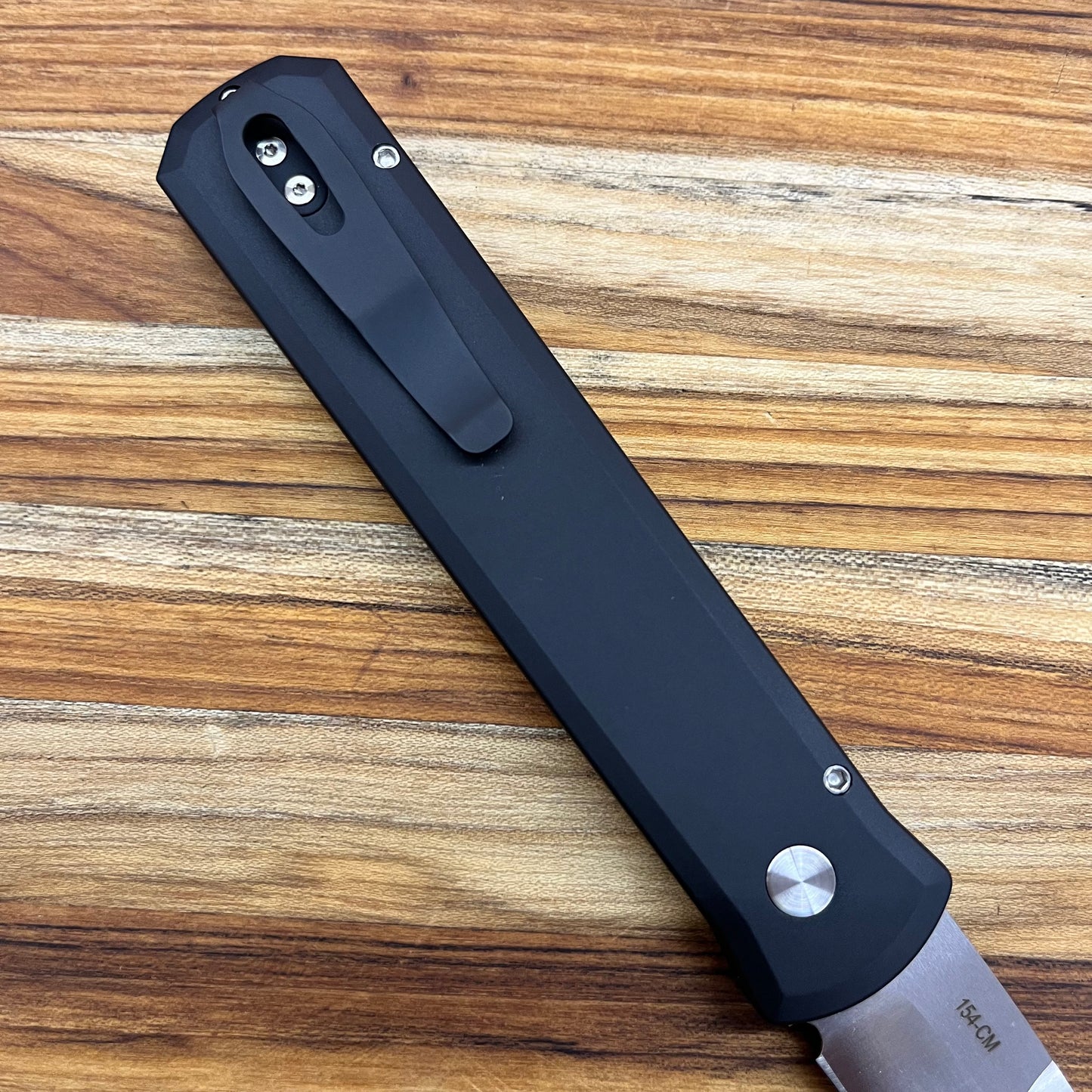 Pro-Tech Godfather 4" Auto w/ Black Aluminum Handle & Pearl Button