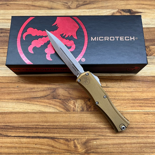 Microtech Hera II Mini D/E 3" OTF w/ Tan Aluminum Handle