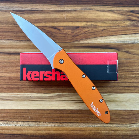 Kershaw Leek 3" Flipping Knife w/ Orange Aluminum Handle