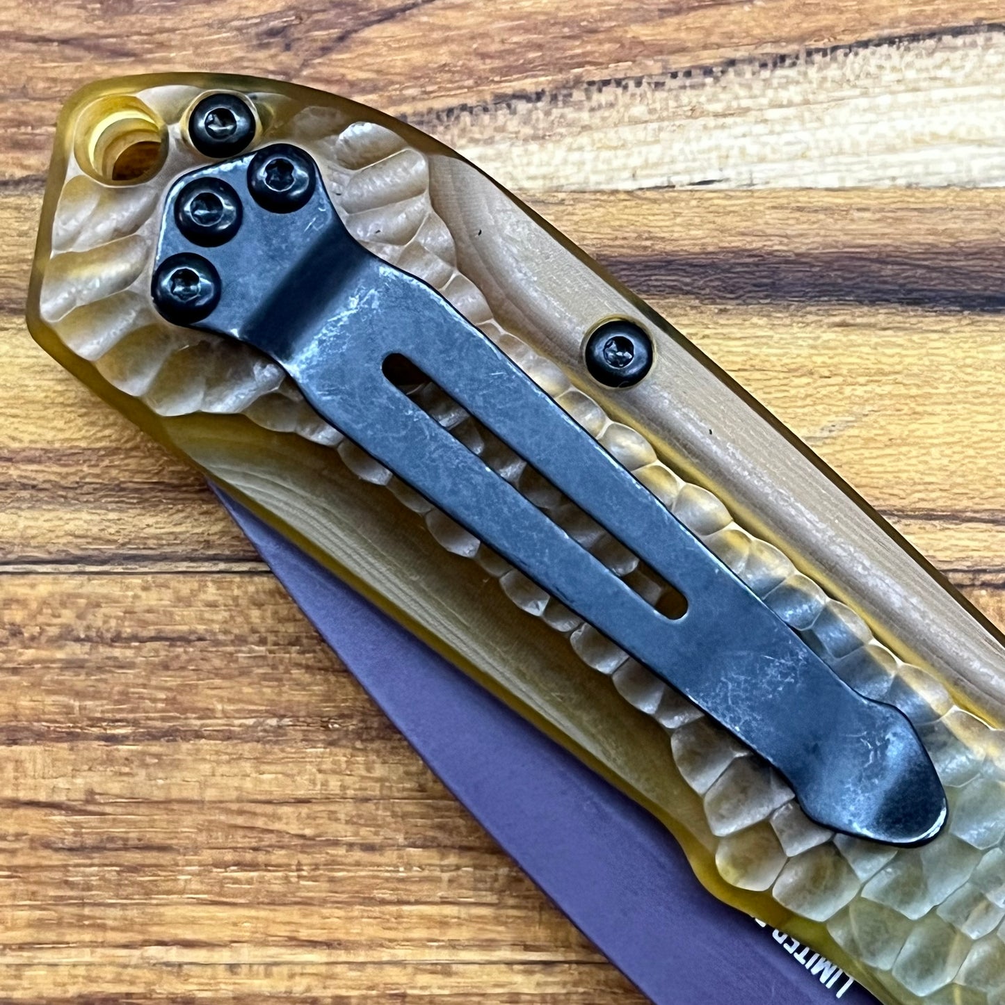 Benchmade SHOT Show Limited Edition Mini Freek 3" Folding Knife w/ Amber Ultem Handle
