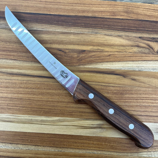 Victorinox Rosewood 6" Stiff Curved Extra-Tall Boning Knife w/ Hollow-Ground