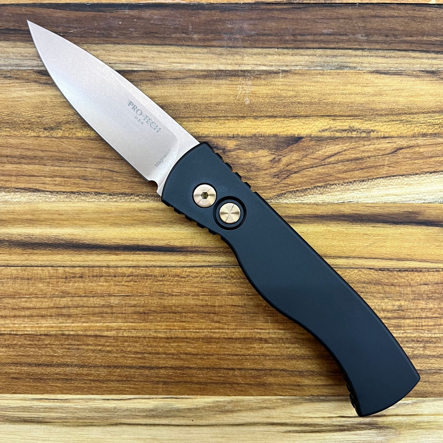 Pro-Tech TR-2 Rose Gold 3" Auto w/ Black Handle