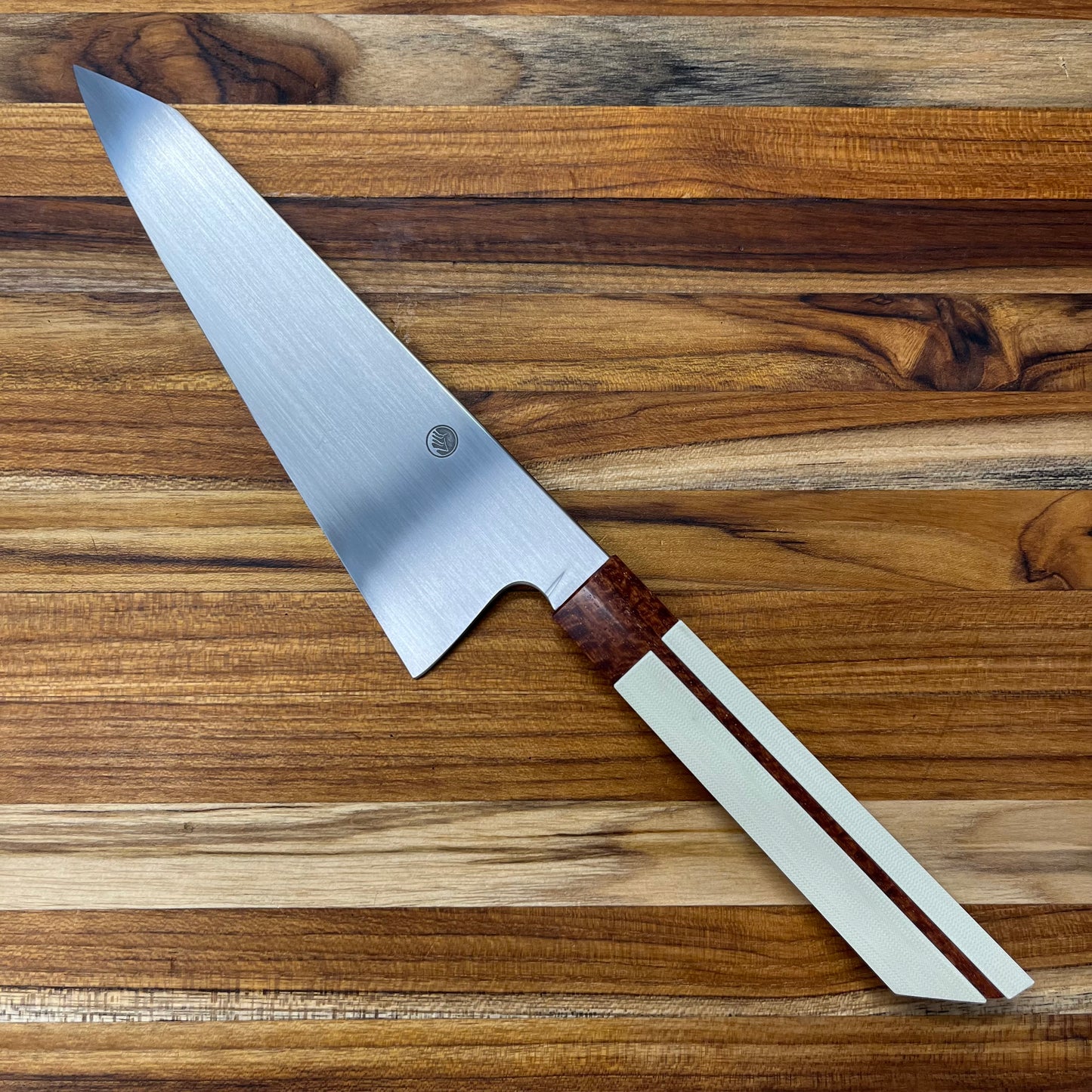 Enceladus 180mm (7") K-Tip Petty w/ Curly Narra & Ivory G10 Handle