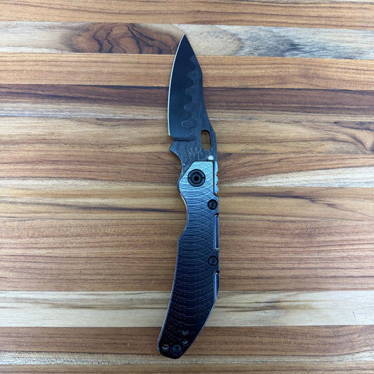 Dwyer Custom Goods BBNL 3" Folding Knife w/ Electric Black Milled Titanium Handle