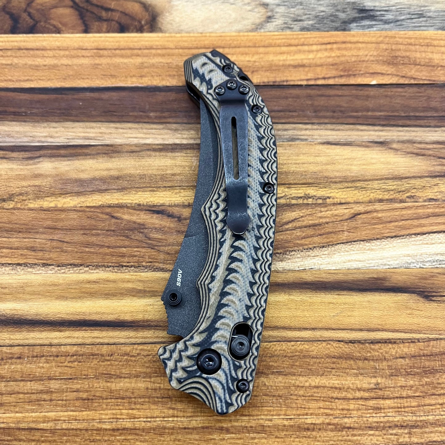 Benchmade Mini Bedlam 3.5” Folding Knife Layered Handle