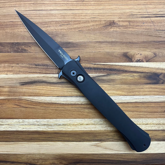 Pro-Tech Large Don 4.5" Auto w/ Black 3D Curve Handle & MOP Button