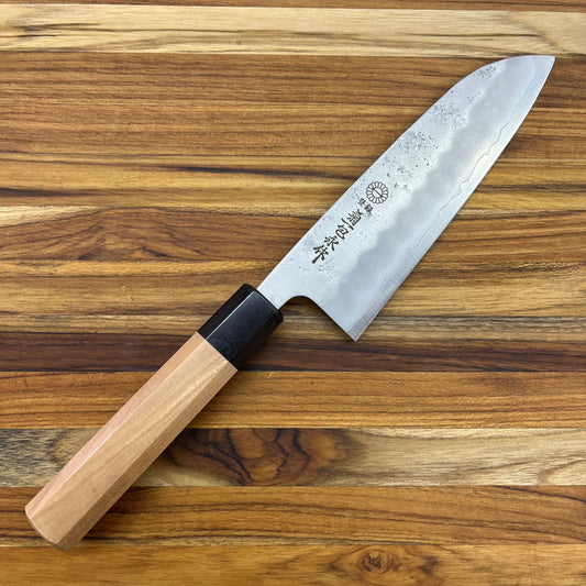 Kikuichi *LIMITED EDITION* Ginsan Nashiji 165mm (6.5") Santoku w/ Cherry Handle