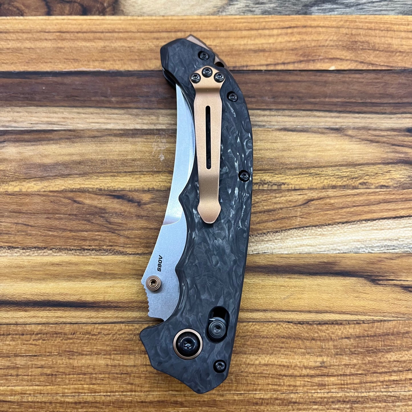 Benchmade Mini Bedlam 3.5” Folding Knife Marbled Carbon Fiber