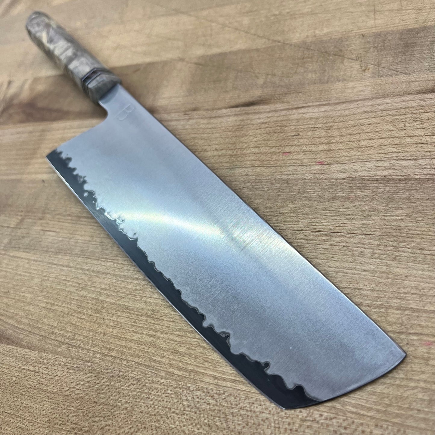 Baldwin Blades 210mm (8.25") Nakiri w/ Buckeye Burl Handle