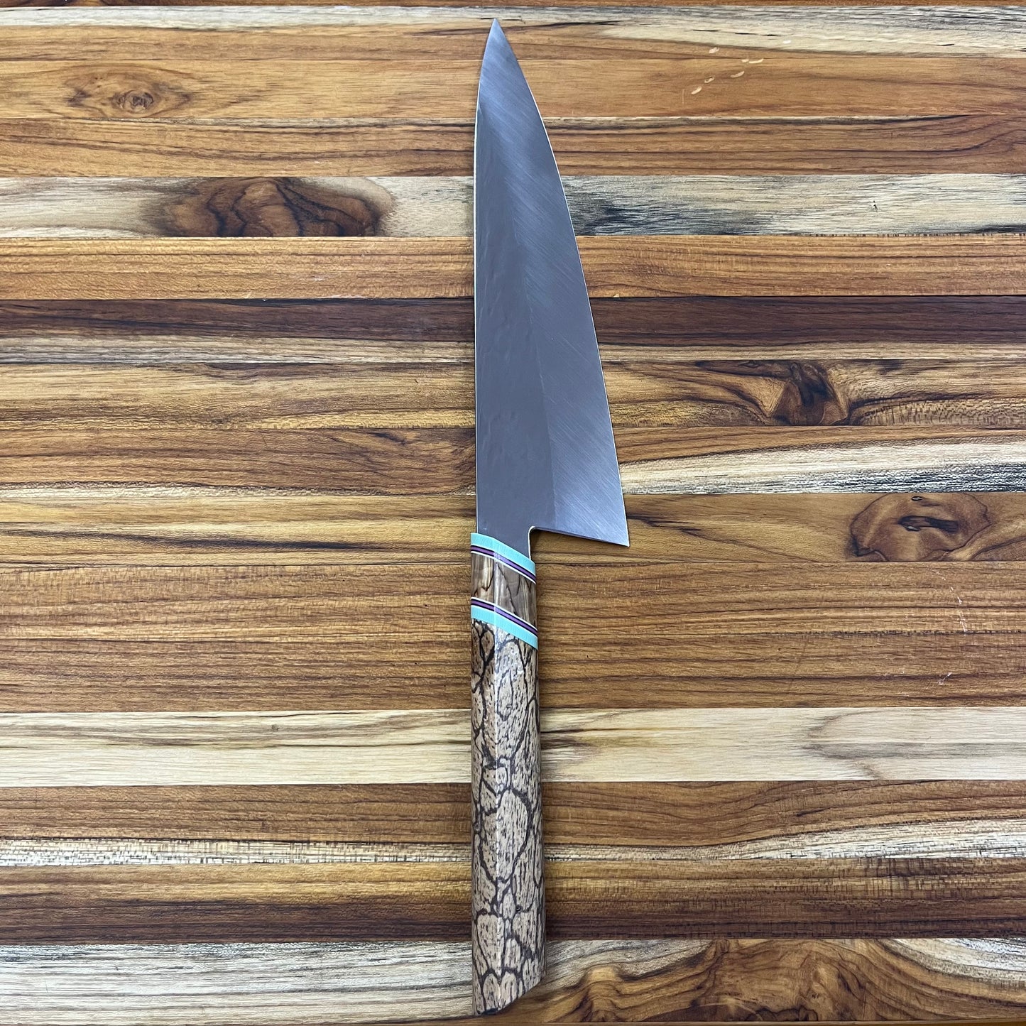 3rd Hill Customs 215mm (8.5") Gyuto w/ Spalted Cinnamon Handle