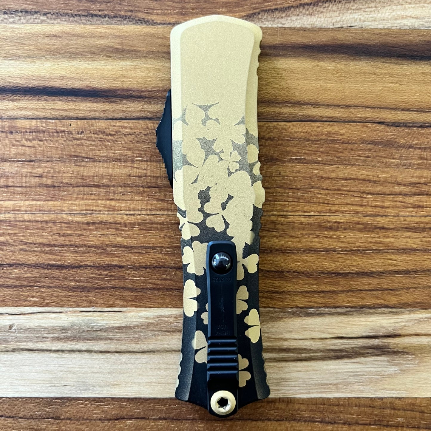 Microtech St. Patrick's Day Signature Series Hera II Mini 3" OTF w/ Gold Handle