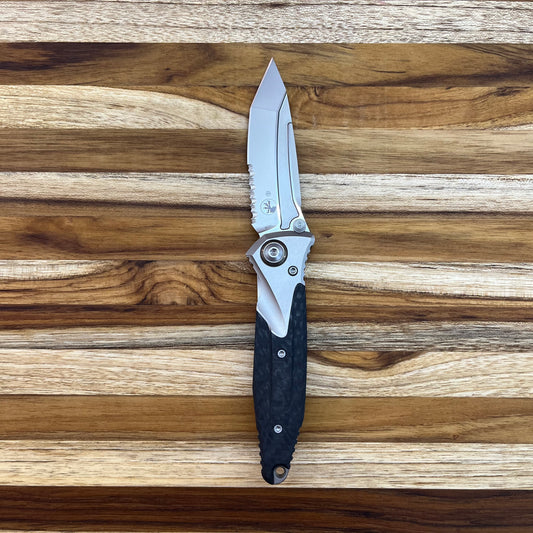 Microtech Socom Bravo Mini T/E 3.5" Bead Blast P/S Folding Knife w/ TI Pivot & Titanium/Carbon Fiber Handle
