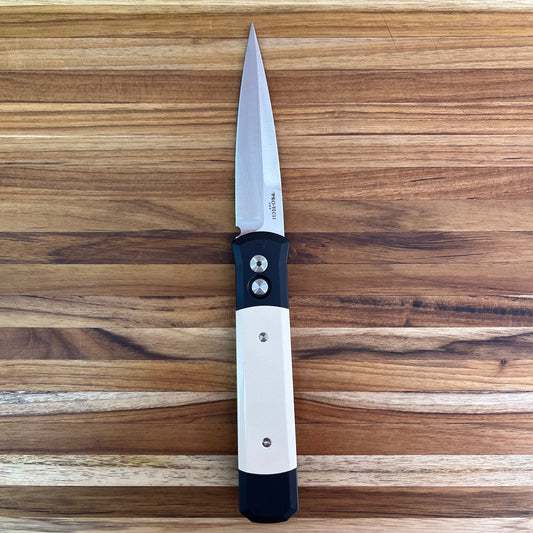 Pro-Tech Godfather 4" Auto w/ Ivory Micarta Handle