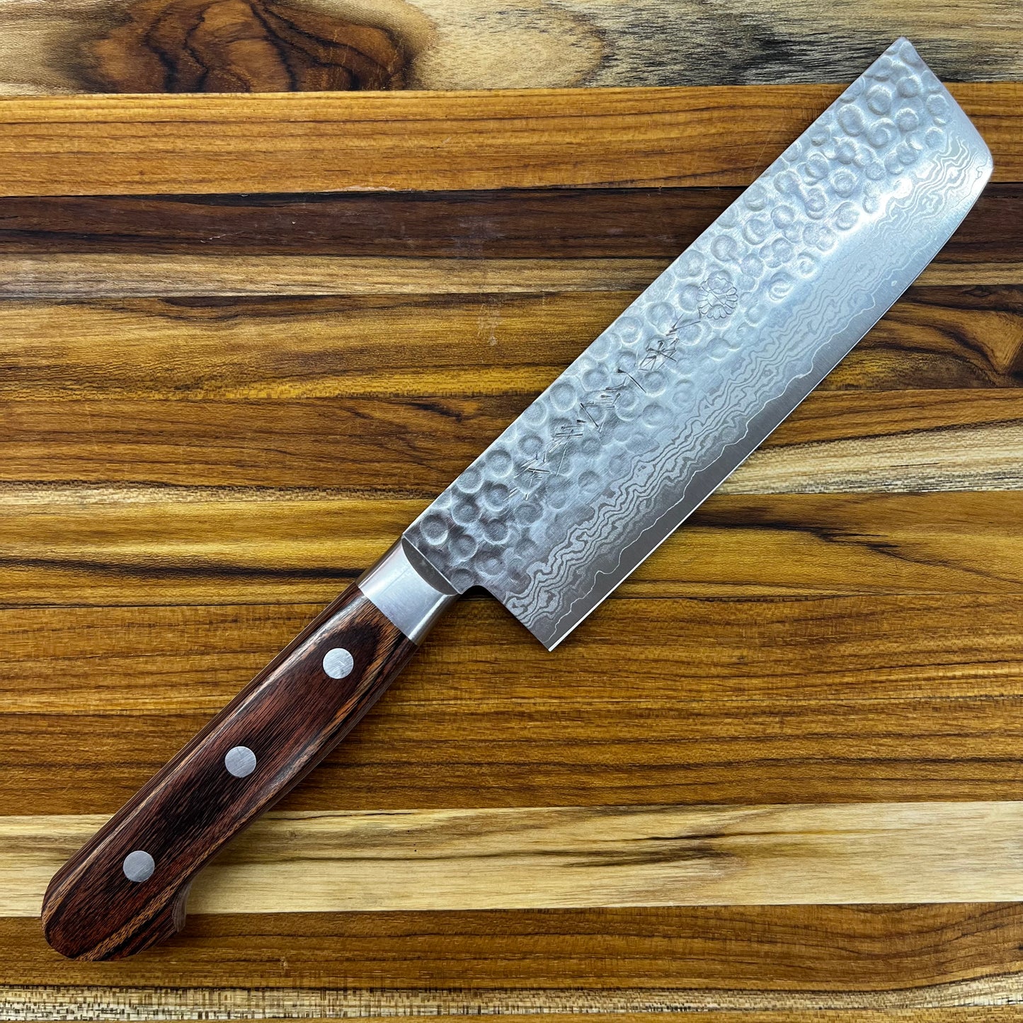 Kikuichi Warikomi Damascus Tsuchime 170mm (7") Nakiri