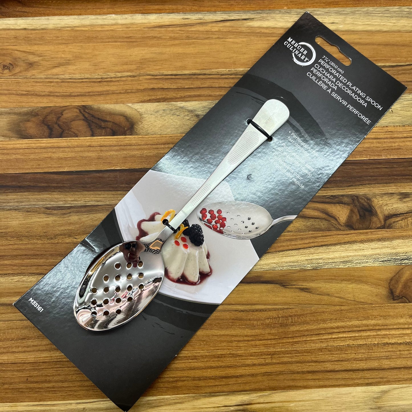 Mercer Tool 8" Satin Perforated Bowl Plating Spoon