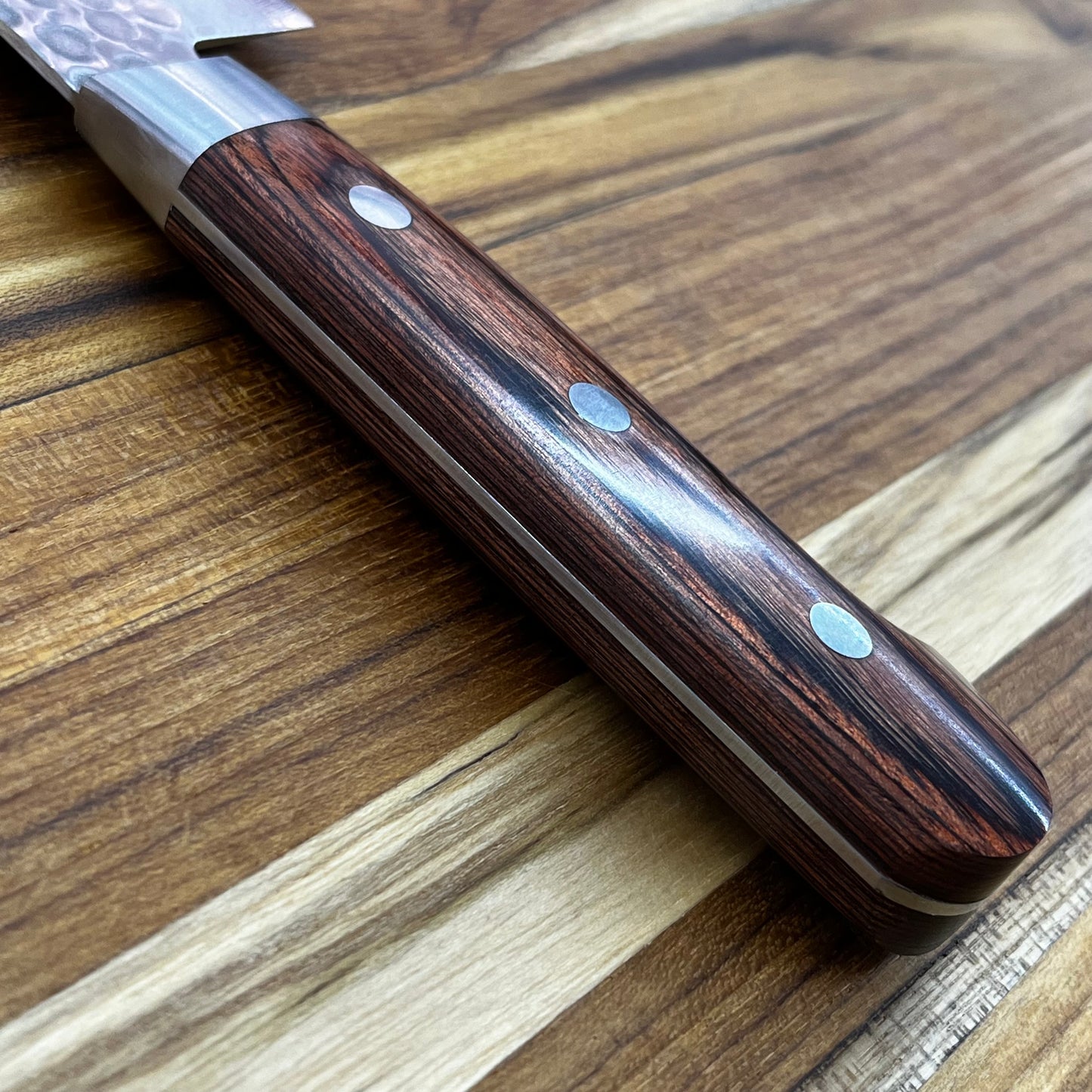 Kikuichi Warikomi Damascus Tsuchime 180mm (7") Santoku
