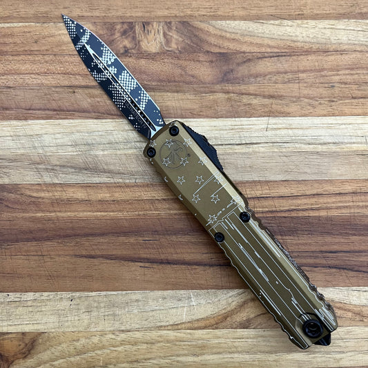 Microtech Ultratech Gen IV D/E 3.5" OTF w/ Tan Hero Aluminum Handle
