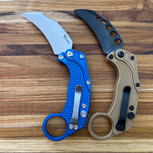 Reate EXO-K 2.75" Blue Gravity Karambit w/ Trainer Knife
