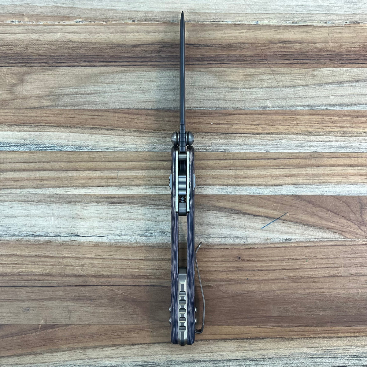 Microtech Marfione Select MSI Mini Ram-Lok 3" Folding Knife w/ Livewire Carbon Fiber & Bronze Titanium Accented Handle