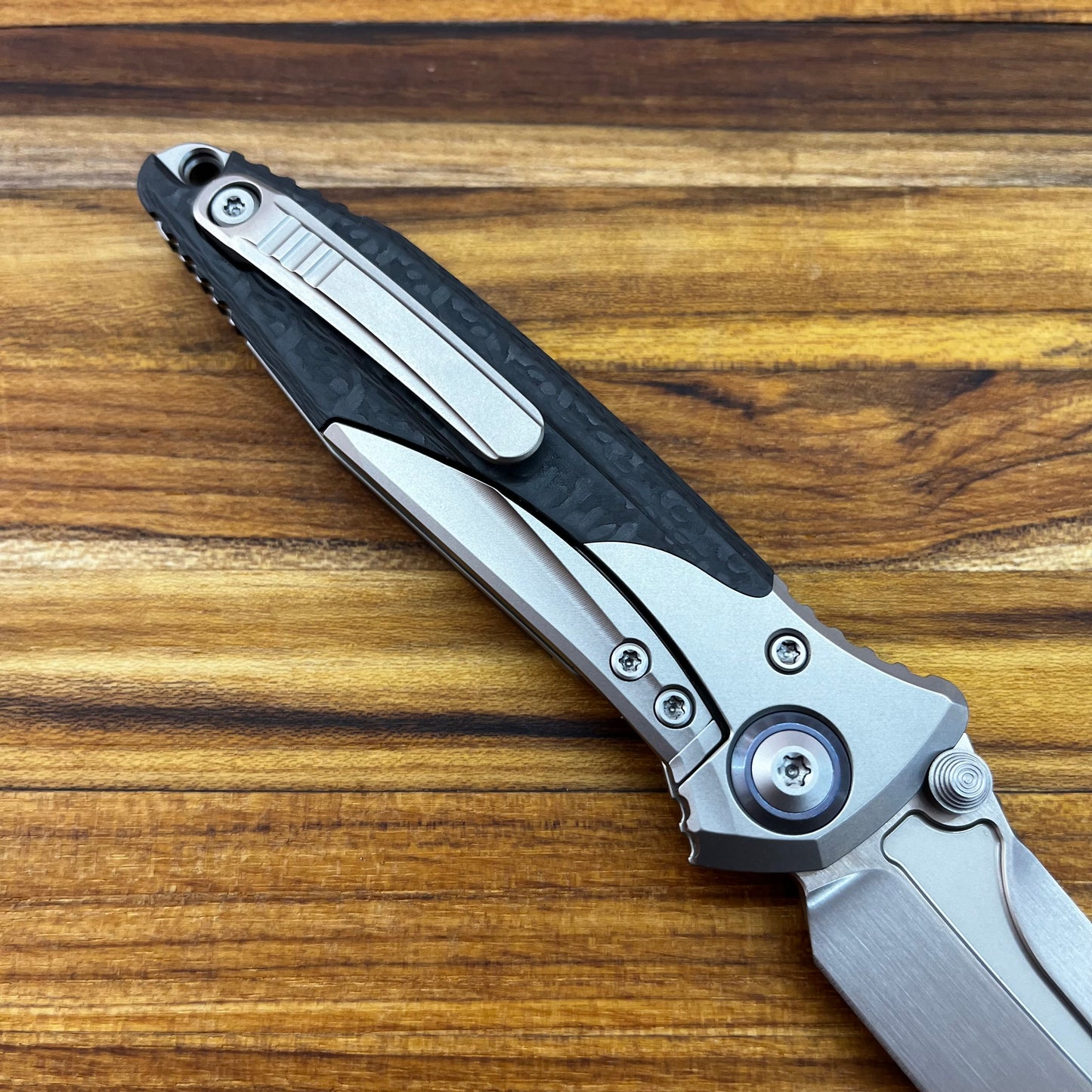Microtech Socom Bravo Mini 3.5" Folding Knife w/ Ti Pivot & Titanium/Carbon Fiber Handle