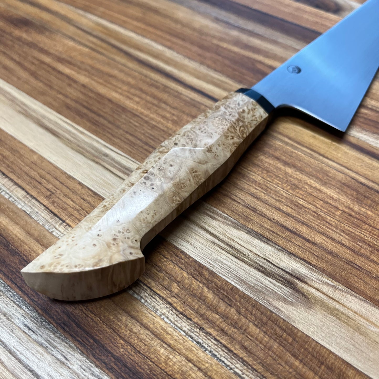 Enceladus 205mm (8") Gyuto w/ Western Box Elder & G10 Handle