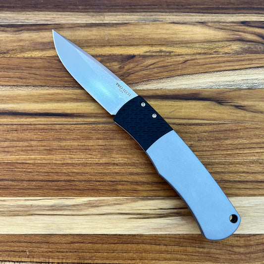 Pro-Tech Magic Whiskers 2" Auto w/ Grey Aluminum Handle and Textured Black Bolster