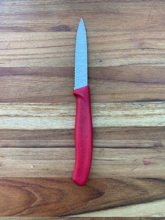 Victorinox Swiss Classic 3.25" Serrated Paring Knife w/ Red Handle
