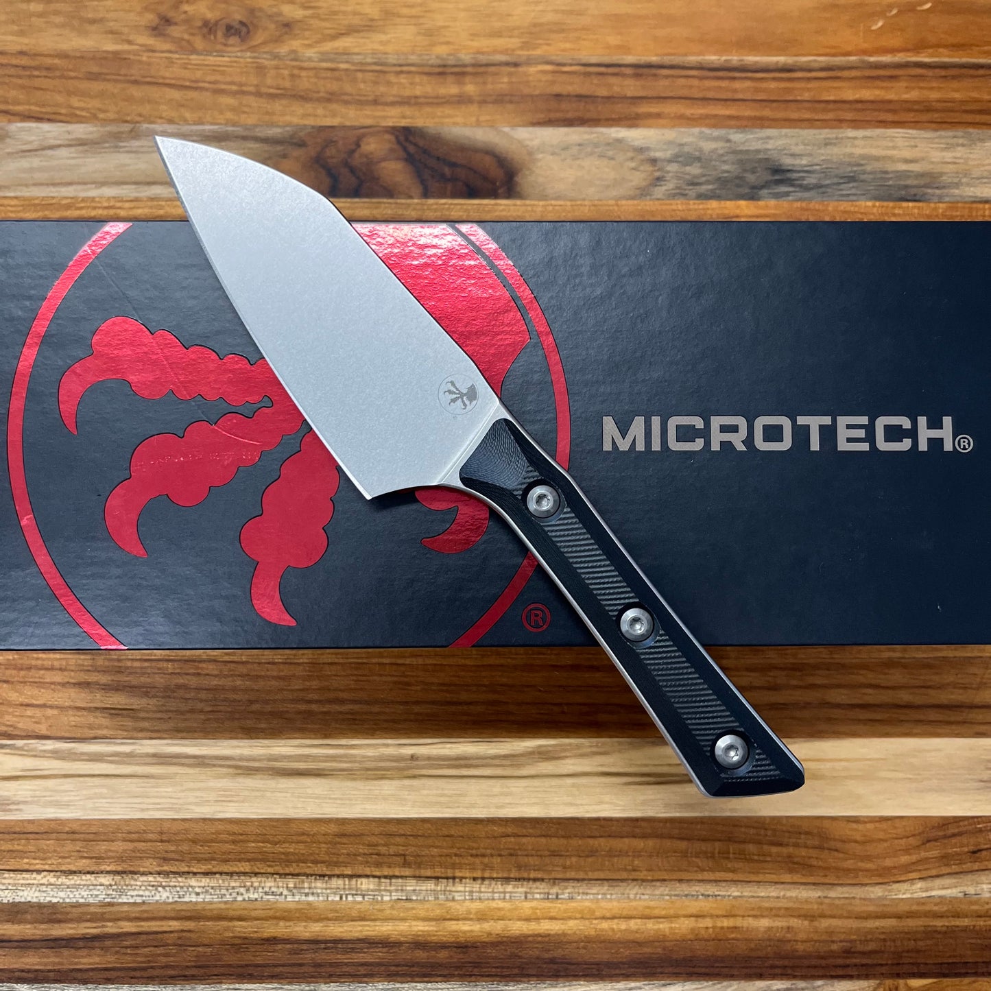 Microtech Culinary 4.2" Santoku w/ Black G10 Handle