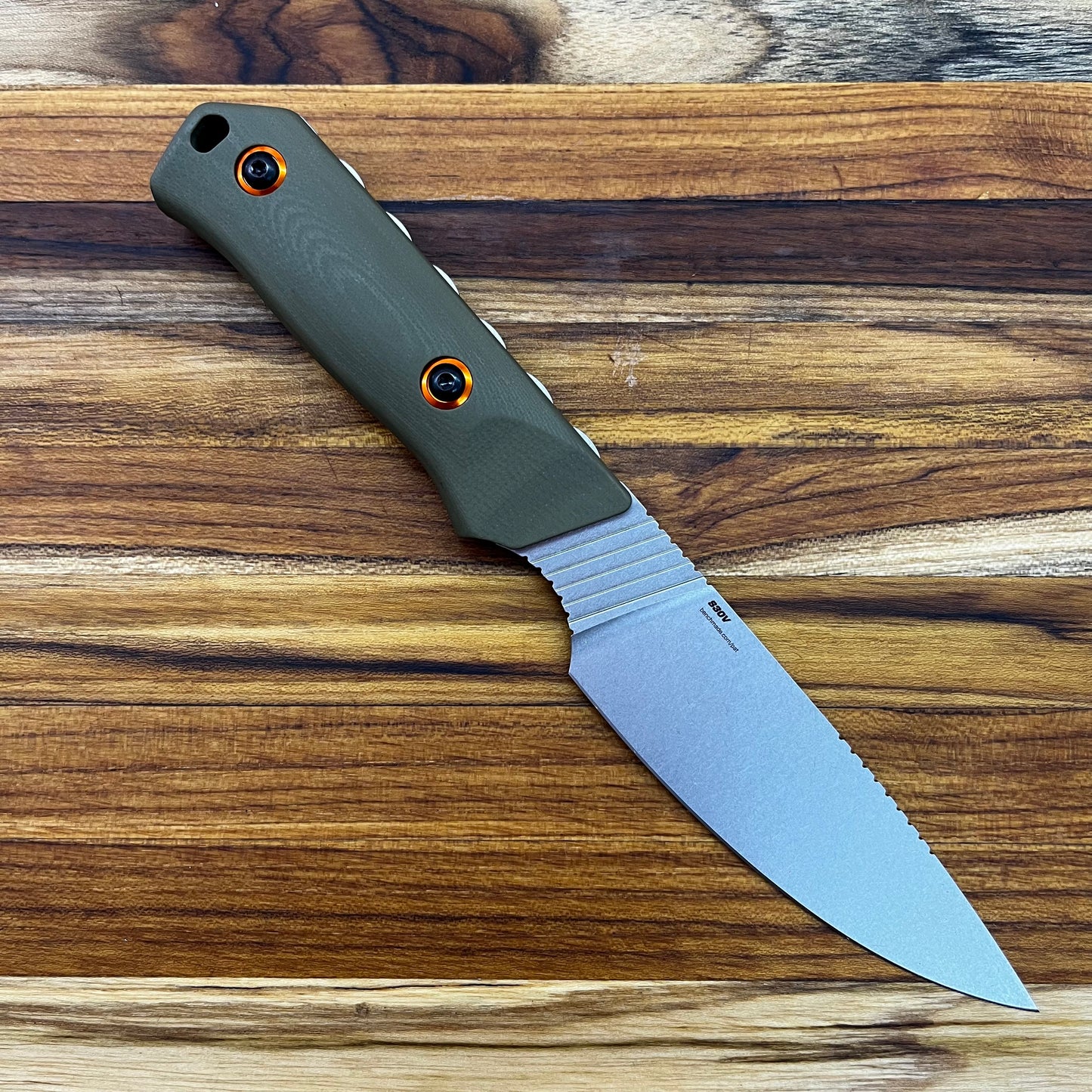 Benchmade Raghorn 4" Fixed Blade w/ OD Green G10 Handle & Orange Bolarton Sheath