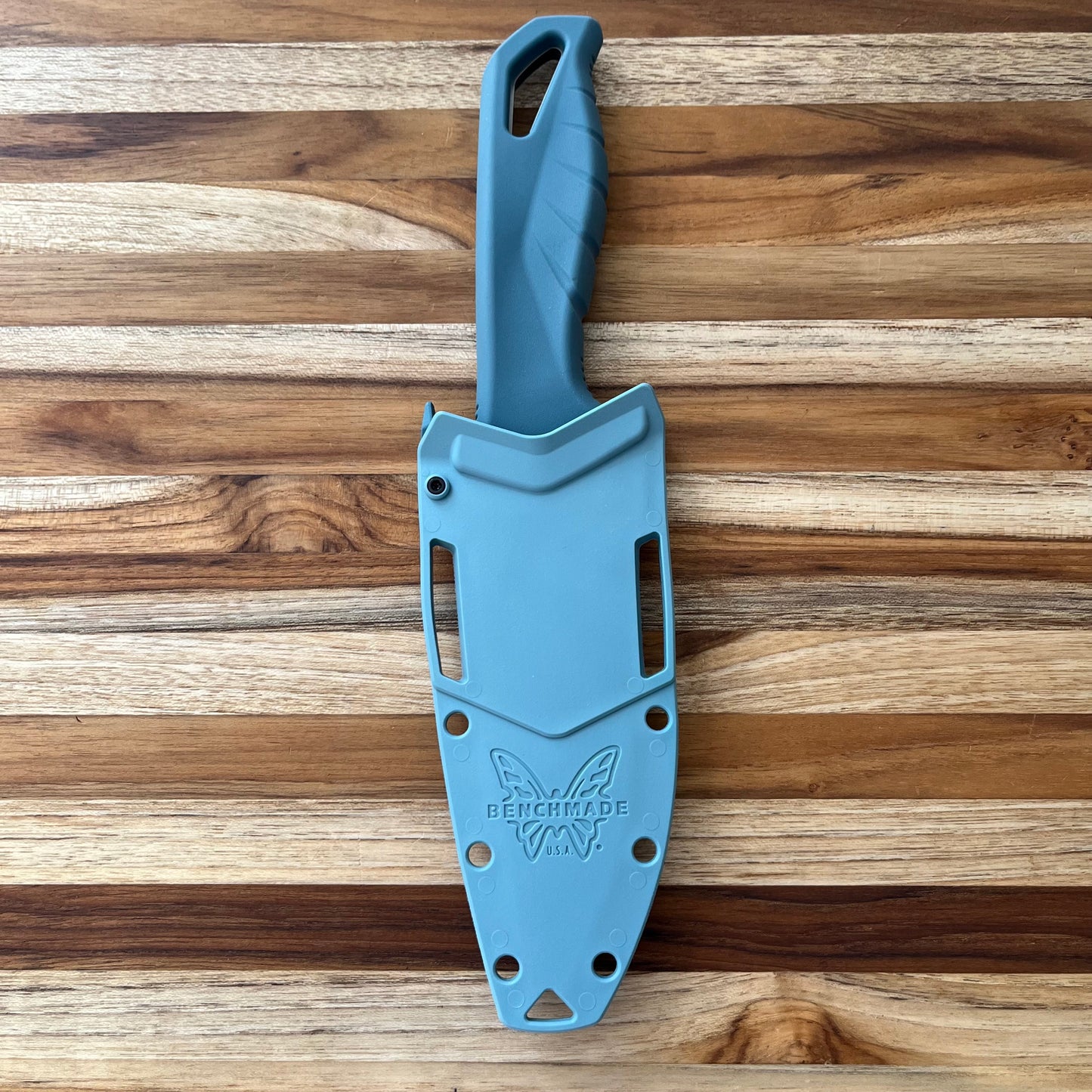 Benchmade Undercurrent 4.32" Fixed Blade w/ Sheath & Depth Blue Santoprene