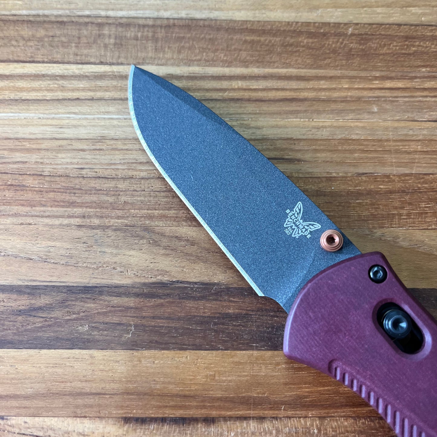 Benchmade Mini Barrage 3” Folding Knife w/ Redstone Richlite Handle