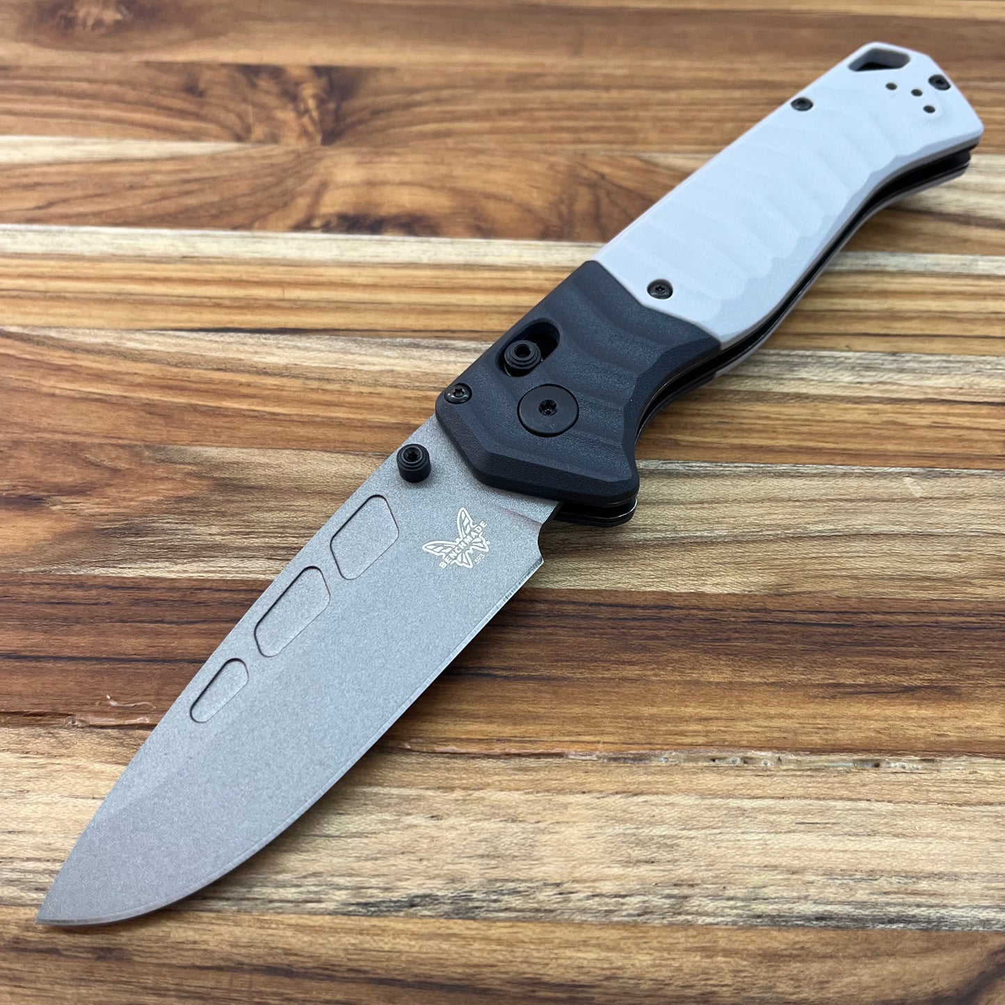Benchmade PSK 3.5" Folding Knife w/ Tempest Gray & Storm Gray Grivory Handle