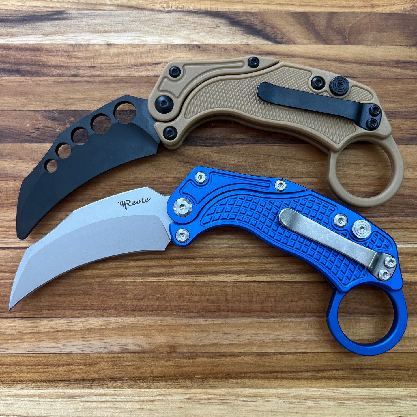 Reate EXO-K 2.75" Blue Gravity Karambit w/ Trainer Knife