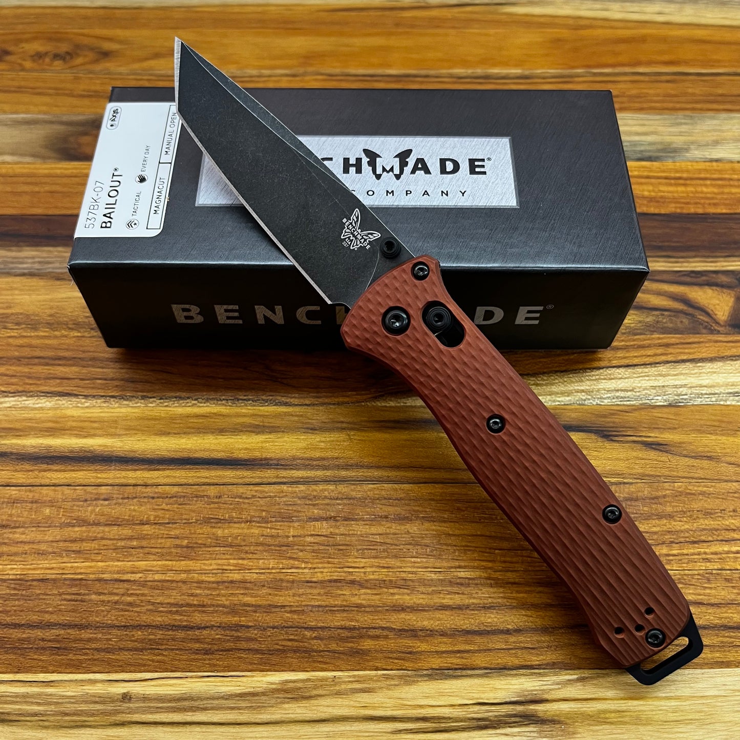 Benchmade Bailout 3.5" Folding Knife w/ Burnt Copper Textured Aluminum Handle