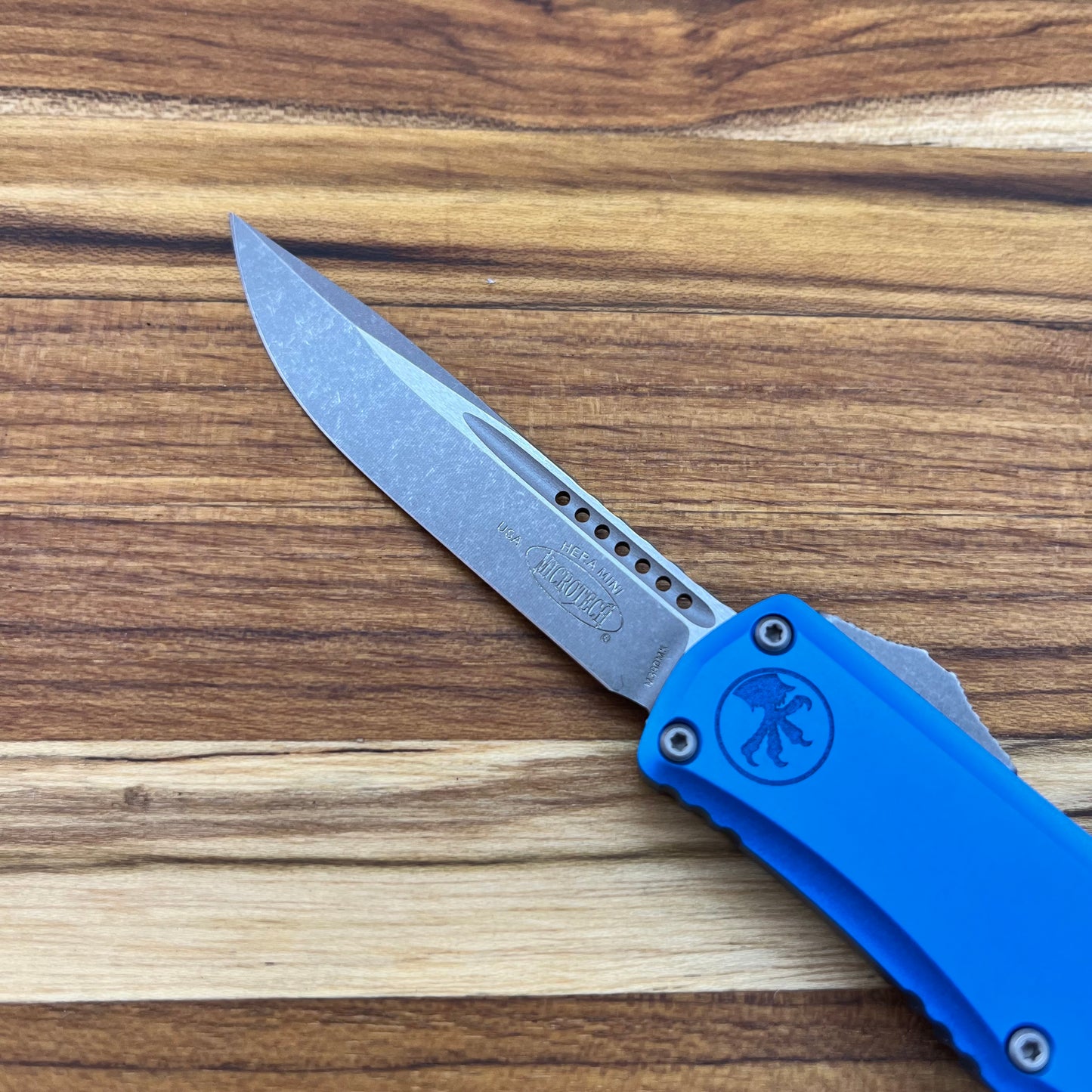 Microtech Hera II Mini S/E 3" OTF w/ Blue Aluminum Handle