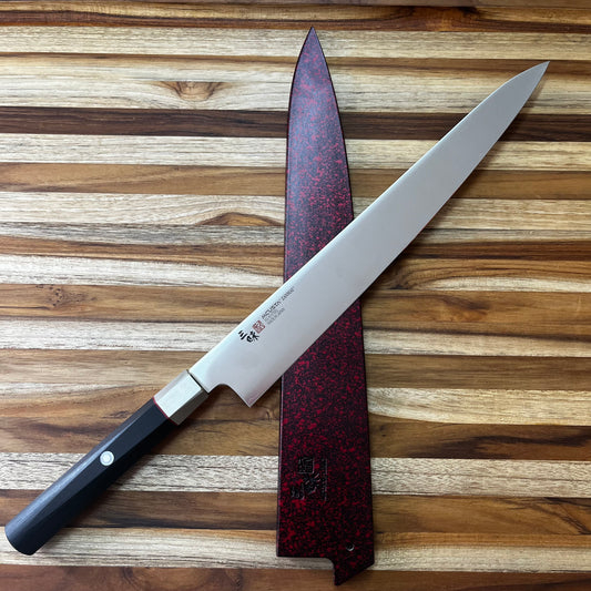 Mcusta Zanmai Red Lacquer 270mm (10.5") Sujihiki Saya w/ Pin