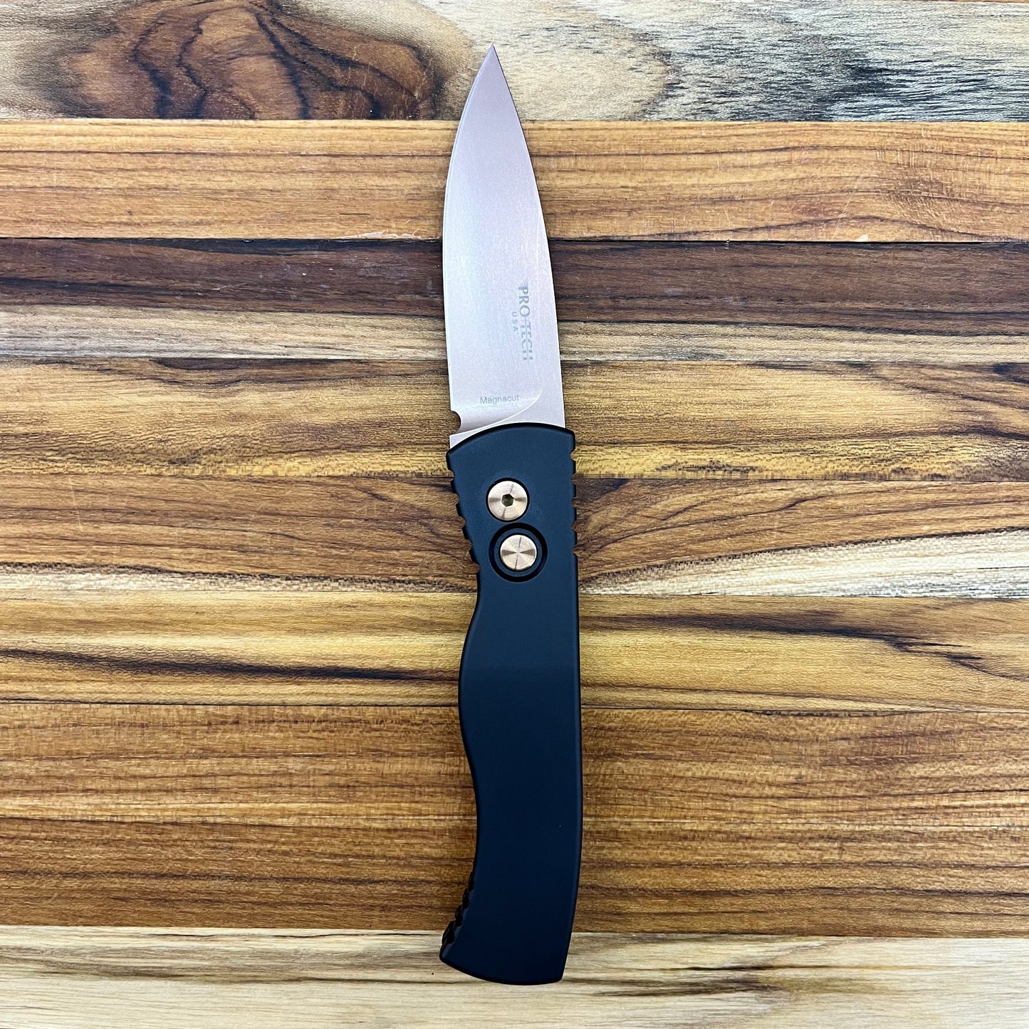Pro-Tech TR-2 Rose Gold 3" Auto w/ Black Handle