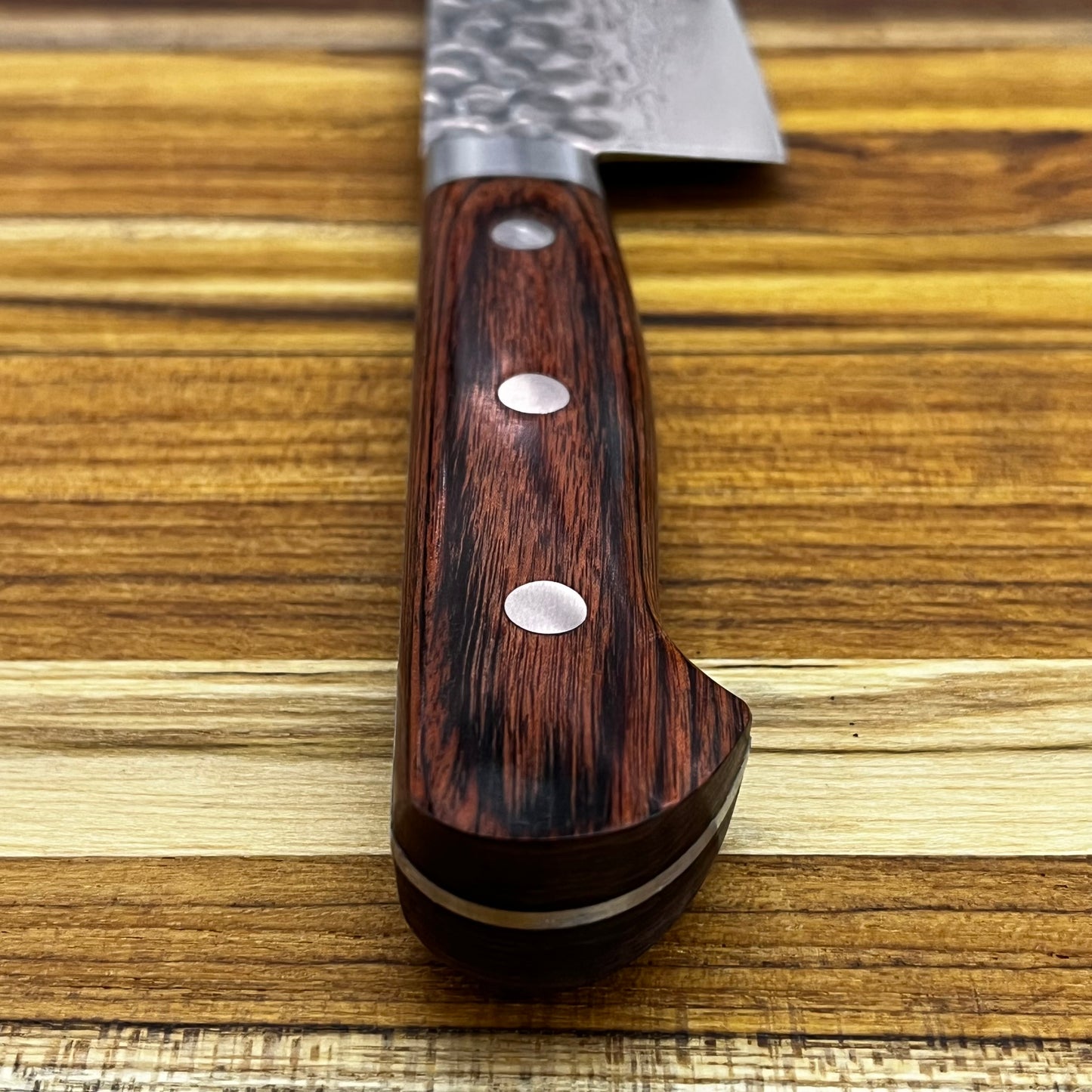 Kikuichi Warikomi Damascus Tsuchime 180mm (7") Santoku