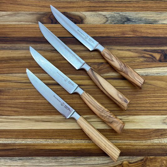 Messermeister Oliva Elite 4pc Steak Knife Set Fine Edge