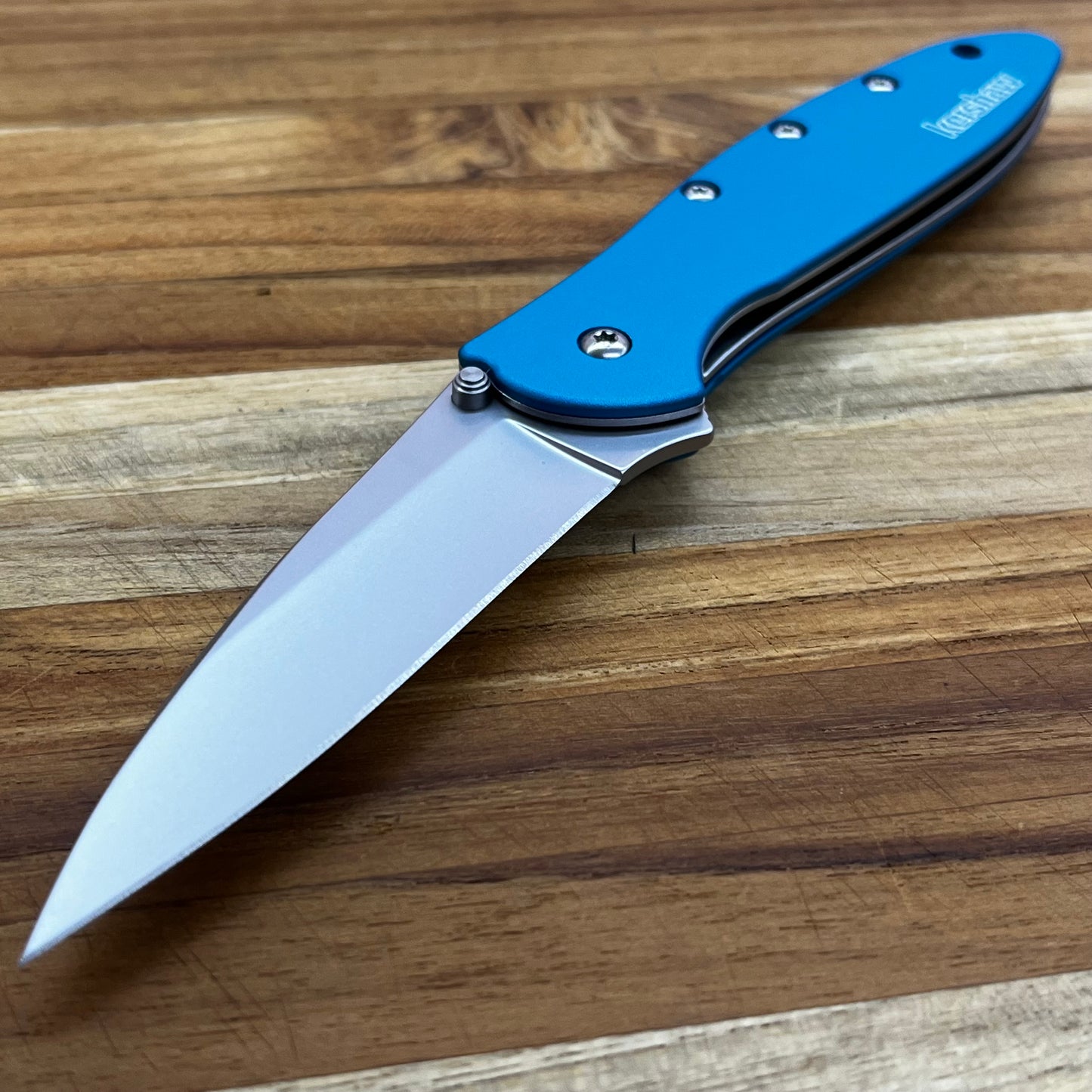 Kershaw Leek 3" Flipping Knife w/ Teal Aluminum Handle