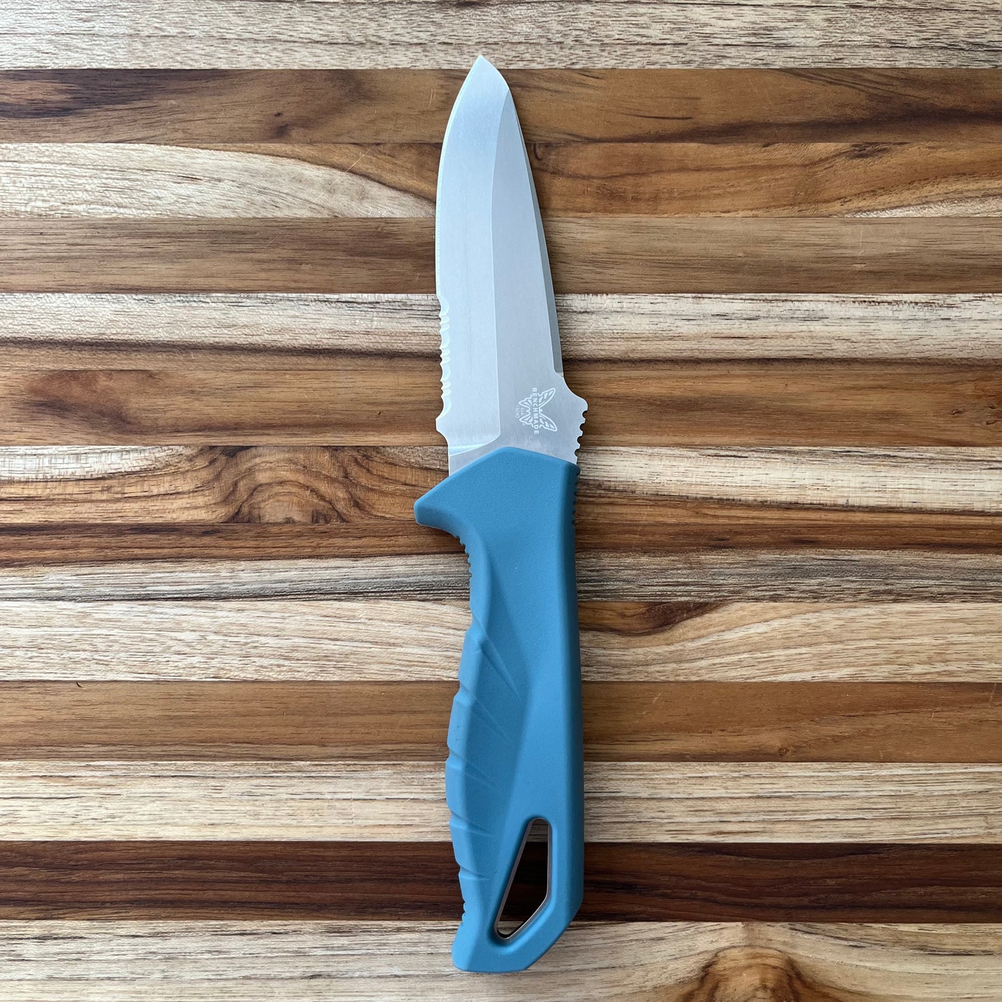 Benchmade Undercurrent 4.32" Fixed Blade w/ Sheath & Depth Blue Santoprene