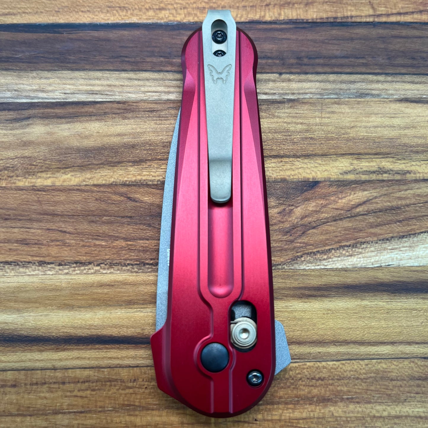 Benchmade Lowden 2.75" Flipping Knife w/ Phoenix Red Aluminum handle
