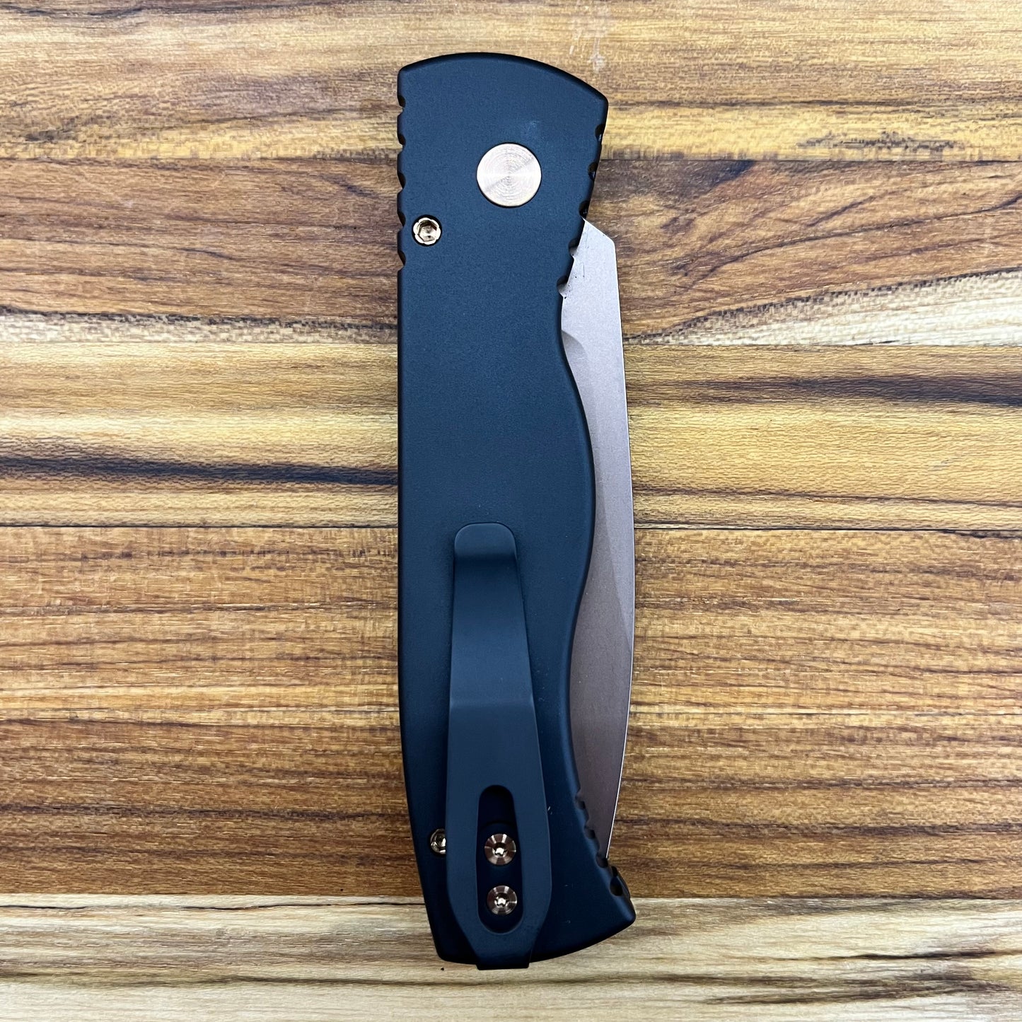 Pro-Tech TR-2 Rose Gold 3" Auto w/ Black Handle