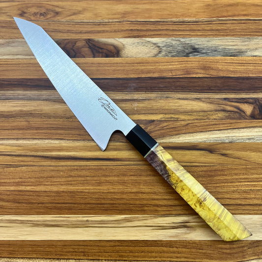 Alfredo Faccipieri ONE 200mm (7.75") Gyuto w/ Yellow Maple Burl Handle