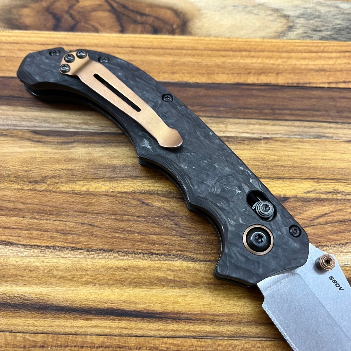 Benchmade Mini Bedlam 3.5” Folding Knife Marbled Carbon Fiber
