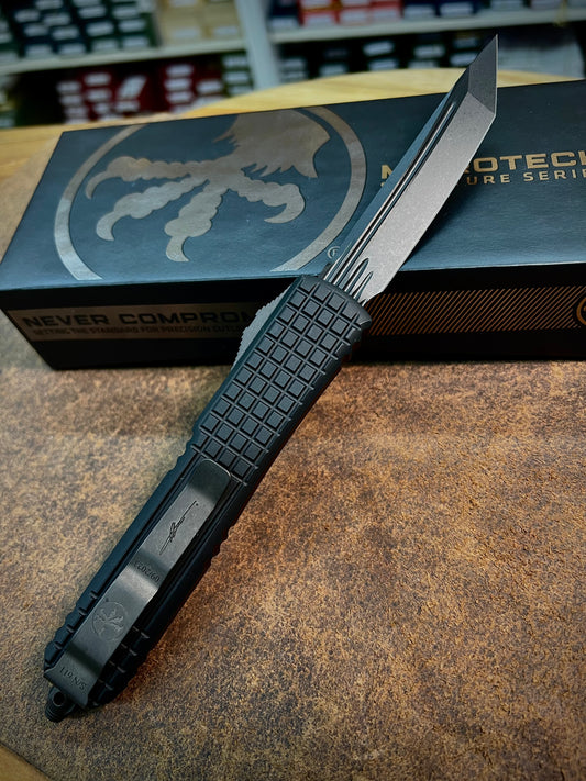 Microtech 123-1UT-DSH Ultratech T/E DLC Delta Frag Shadow Signature Series OTF Auto