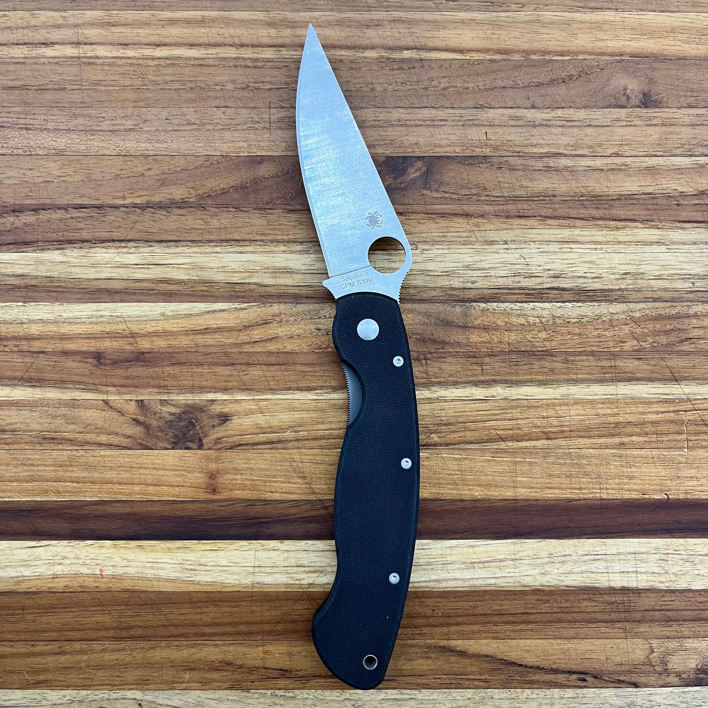 Spyderco Military 4" Folding Knife w/ Black G10 Handle