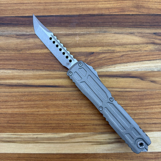 Microtech Signature Series Ultratech EX Gen III ZBP Hellhound 3.5" OTF w/ Natural Clear Aluminum Handle