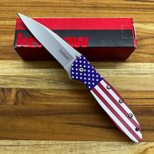 Kershaw Leek 3" Flipping Knife w/ American Flag Handle